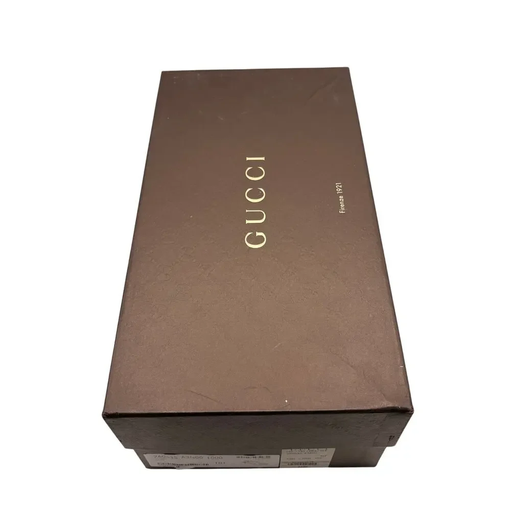 GUCCI Leather O-Ring Fisherman Espadrille Sandal Black Sz 10.5 $995
